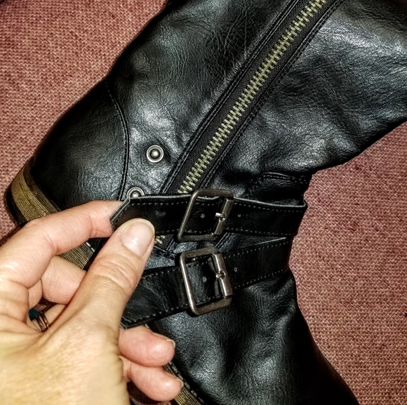 Rampage Womens Black Tall Buckle Boots Size 7 - Picture 6 of 8